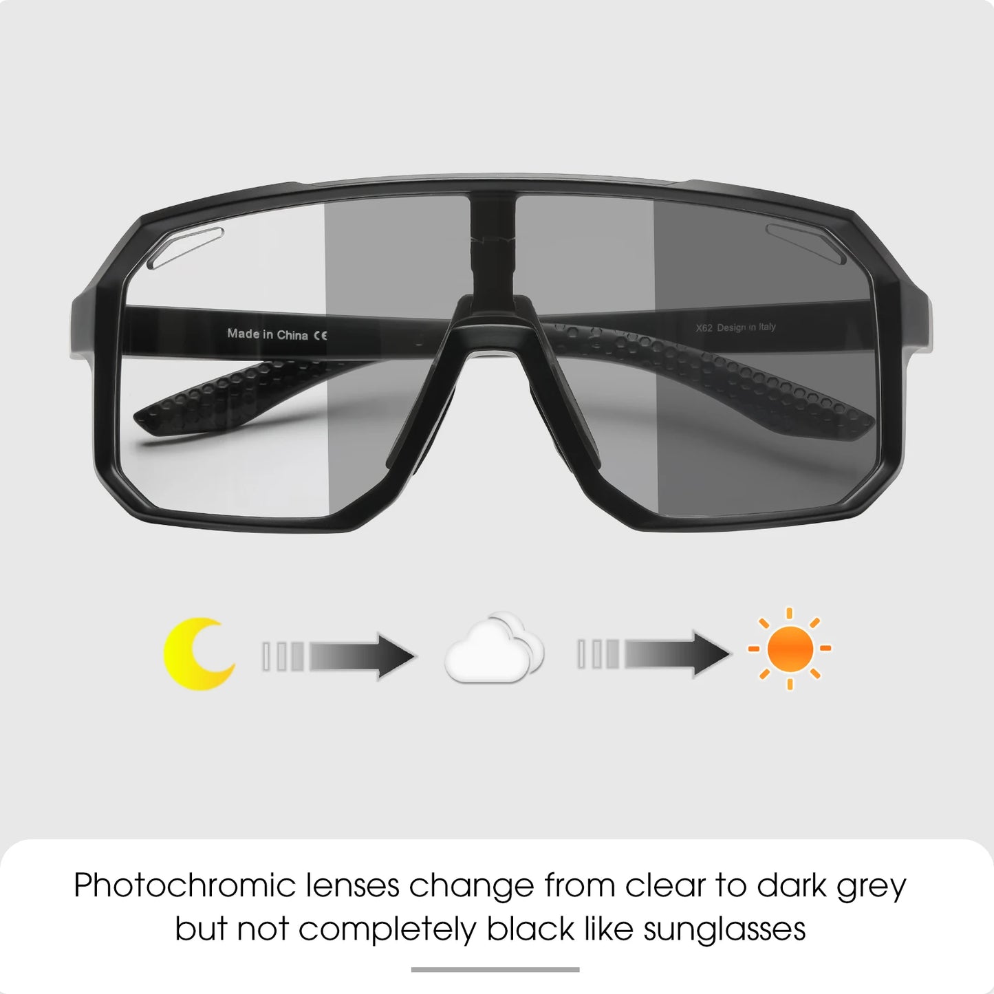 SCVCN Lentes fotocromáticos para ciclismo, lentes de sol deportivas para exteriores, bicicleta, correr, pesca, MTB - OFERTA SEGUNDA UNIDAD CON 50% DE DESCUENTO