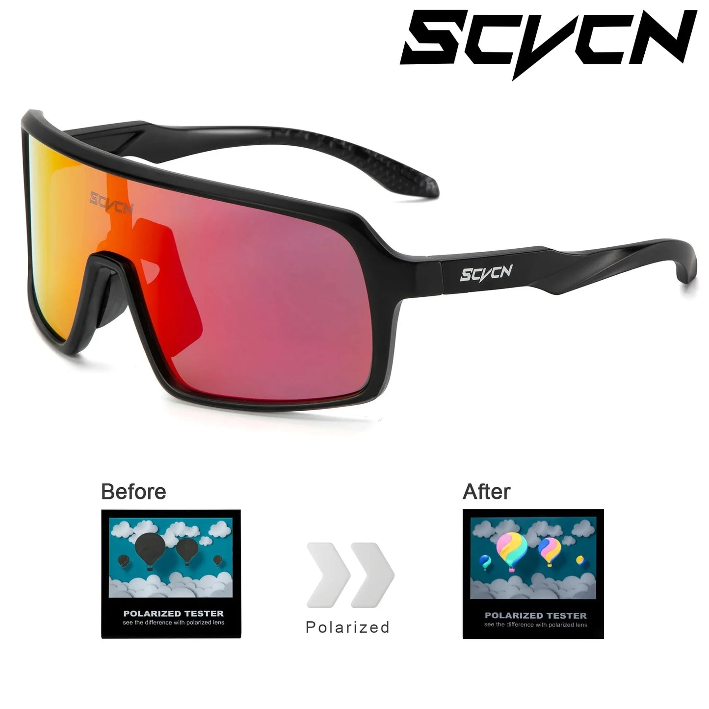 Lentes de sol SCVCN, Ciclismo de montaña o de carretera, Running, Padel, Trekking, Esqui, Pesca, Golf, deportes al aire libre.