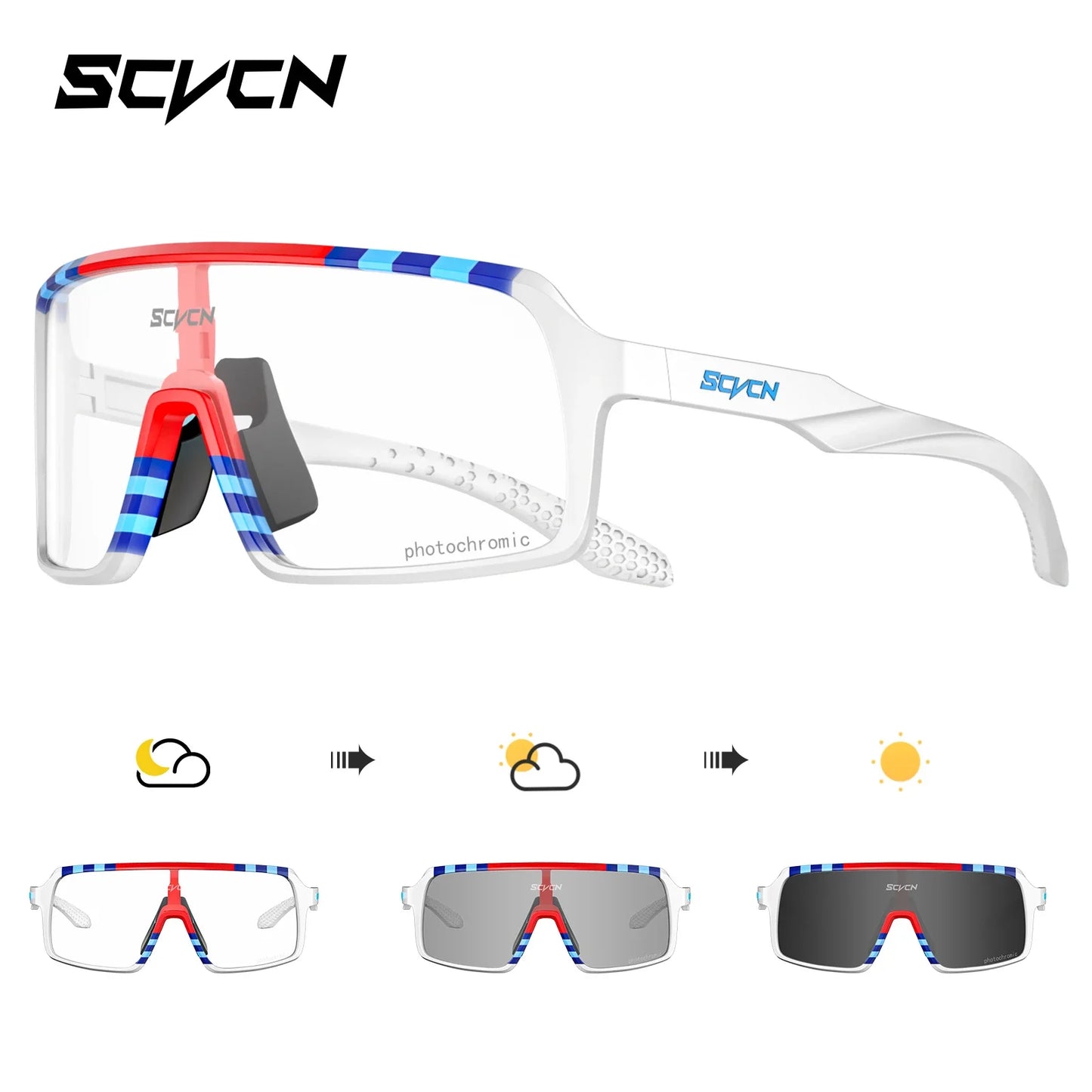 Lentes de sol SCVCN, Ciclismo de montaña o de carretera, Running, Padel, Trekking, Esqui, Pesca, Golf, deportes al aire libre.
