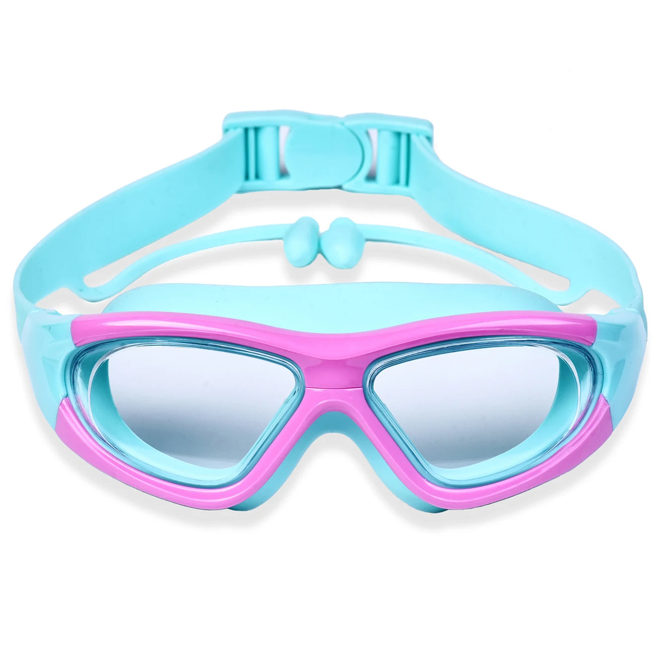 Lentes de natación para niños y niñas de alta definición antivaho, montura grande y cómodas