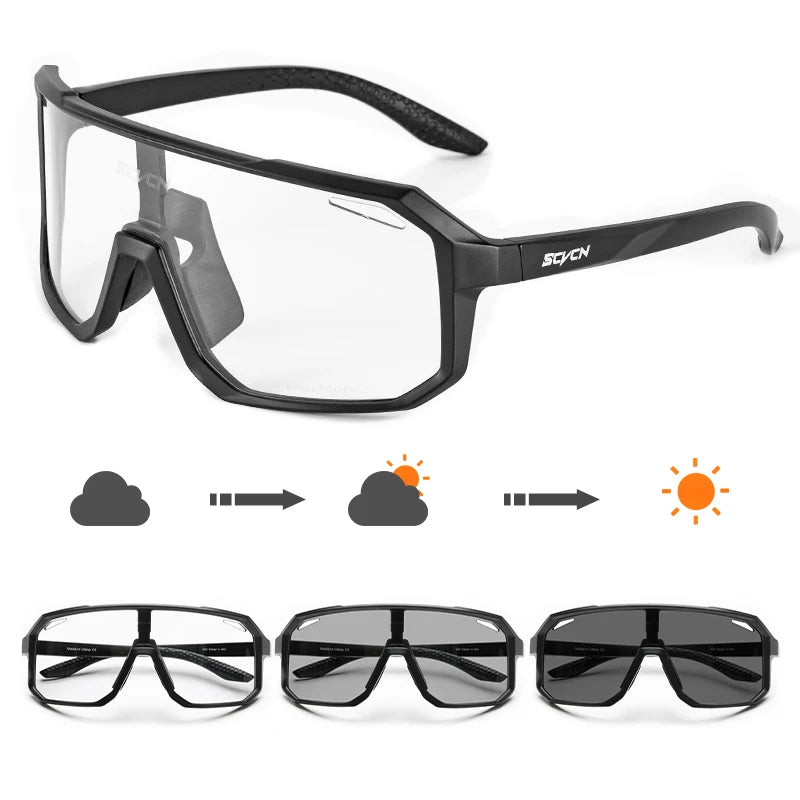 SCVCN Lentes fotocromáticos para ciclismo, lentes de sol deportivas para exteriores, bicicleta, correr, pesca, MTB - OFERTA SEGUNDA UNIDAD CON 50% DE DESCUENTO