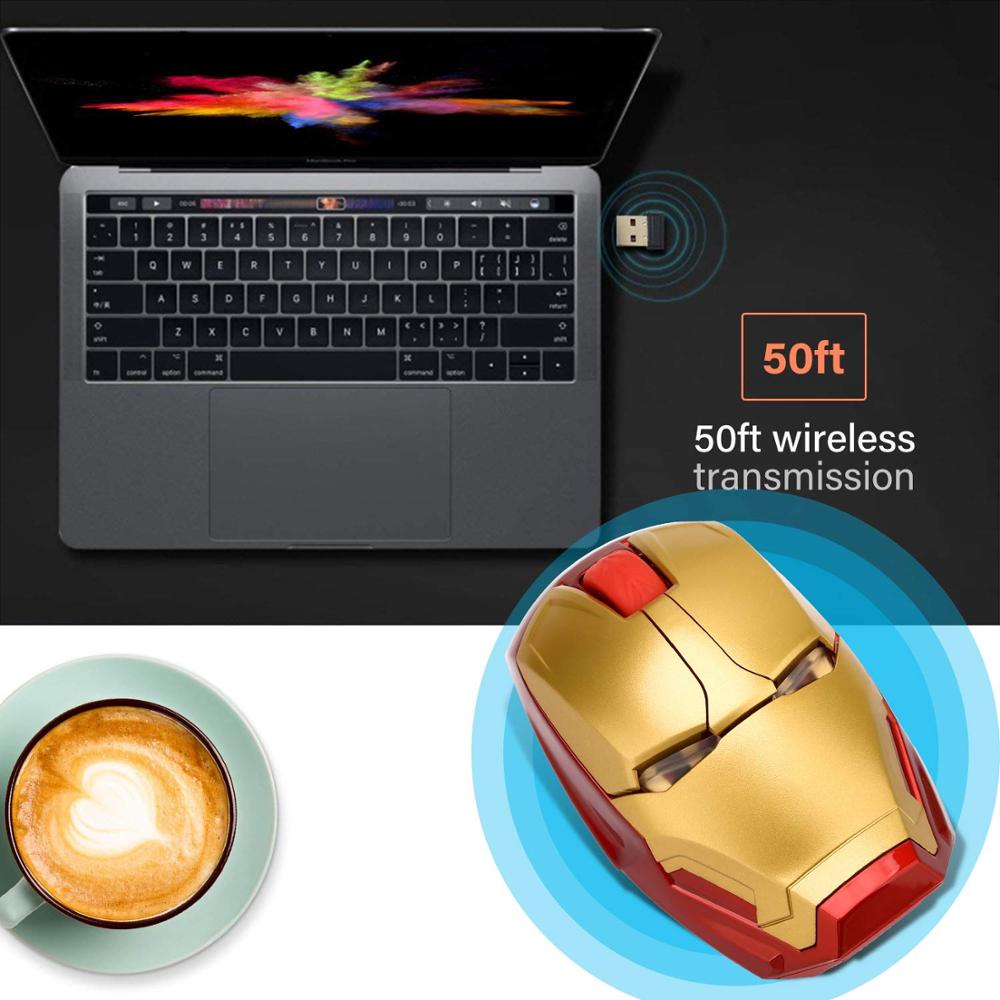 Mouse Gamer Inalámbrico Diseño Iron Man