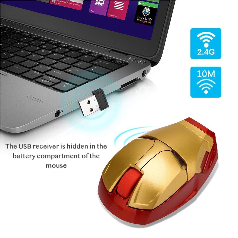 Mouse Gamer Inalámbrico Diseño Iron Man