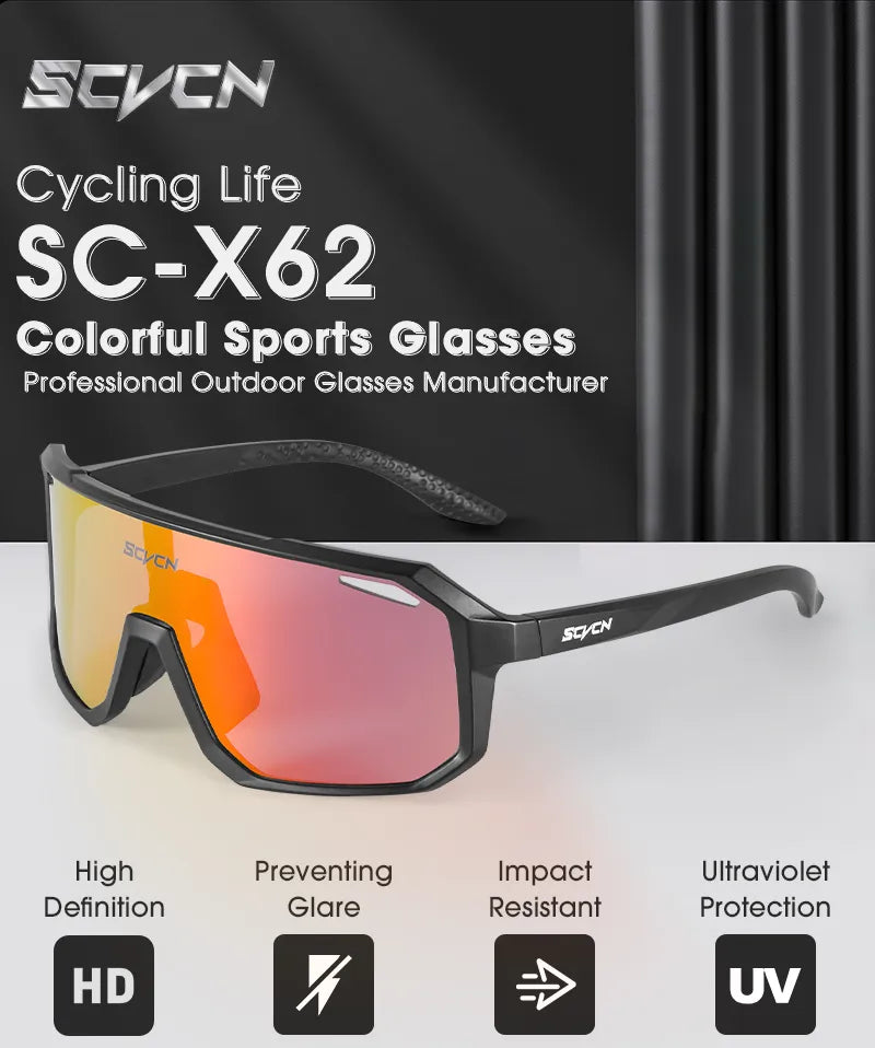 Lentes de sol SCVCN , para hombre y mujer protección UV400 - Ciclismo de montaña o de carretera, Running, Padel, Trekking, Esqui, Pesca, Golf, deportes al aire libre.