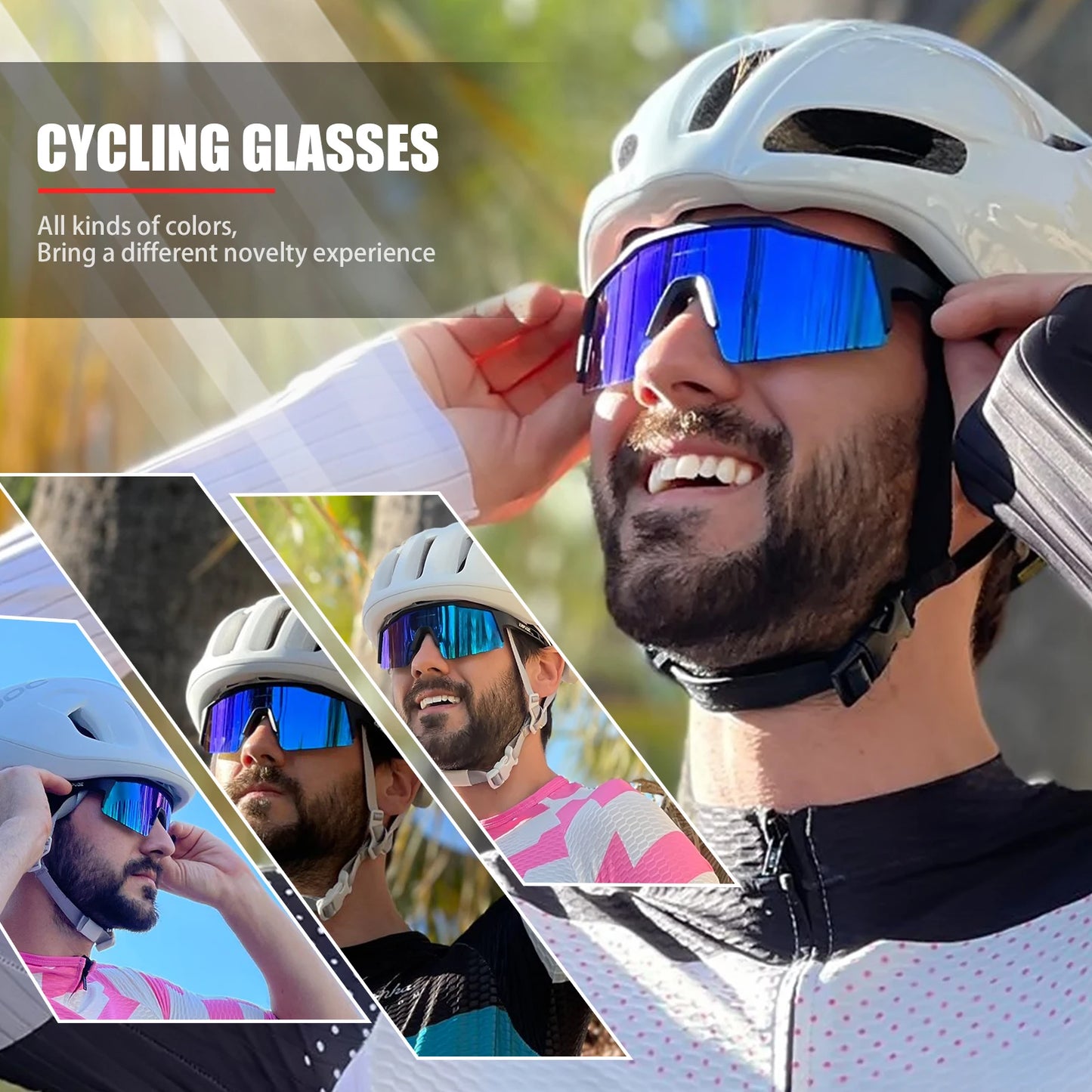 Kapvoe Lentes profesionales de sol polarizadas para ciclismo de montaña, ciclismo carretera, running, Padel, deportes al aire libre para hombre y mujer