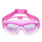 Lentes de natación para niños y niñas de alta definición antivaho, montura grande y cómodas
