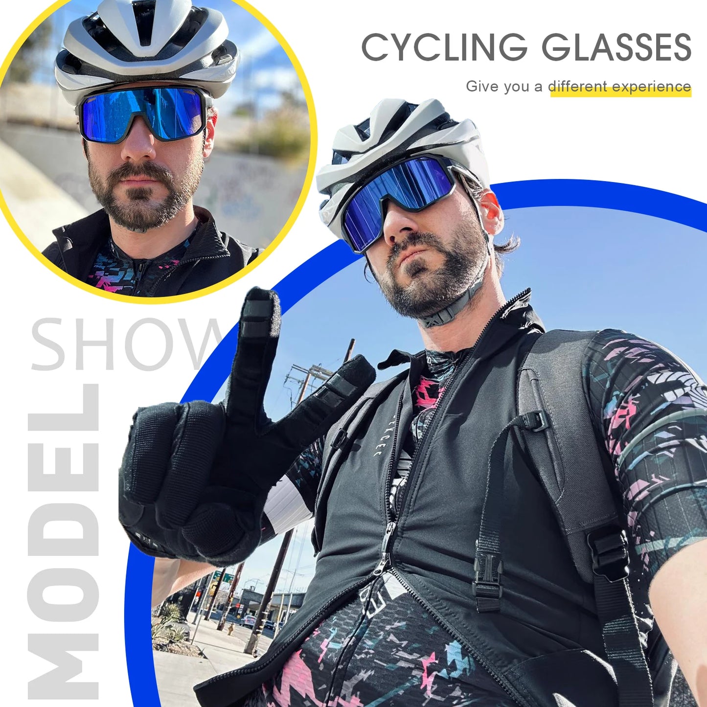 Lentes de sol SCVCN, para hombre y mujer protección UV400 - Ciclismo de montaña o de carretera, Running, Padel, Trekking, Esqui, Pesca, Golf, deportes al aire libre.