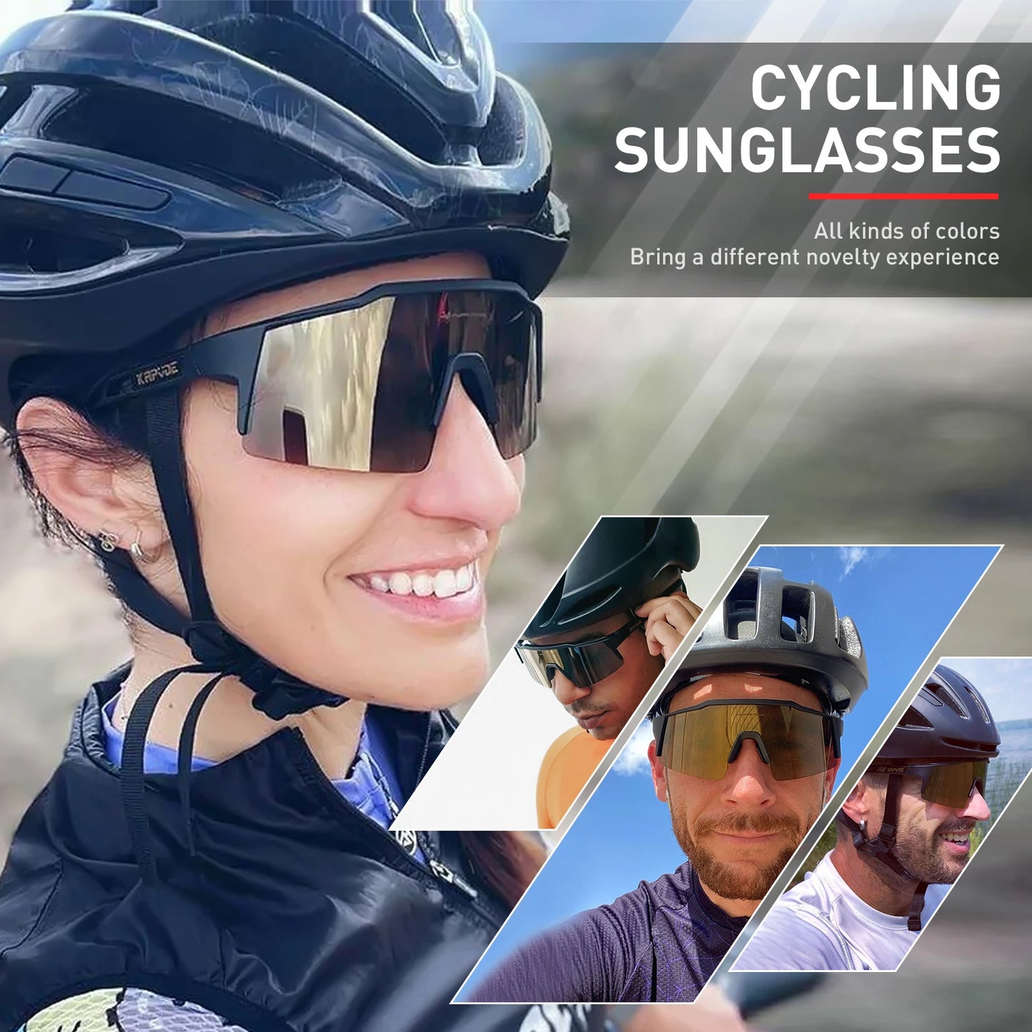 Kapvoe Lentes profesionales de sol polarizadas para ciclismo de montaña, ciclismo carretera, running, Padel, deportes al aire libre para hombre y mujer