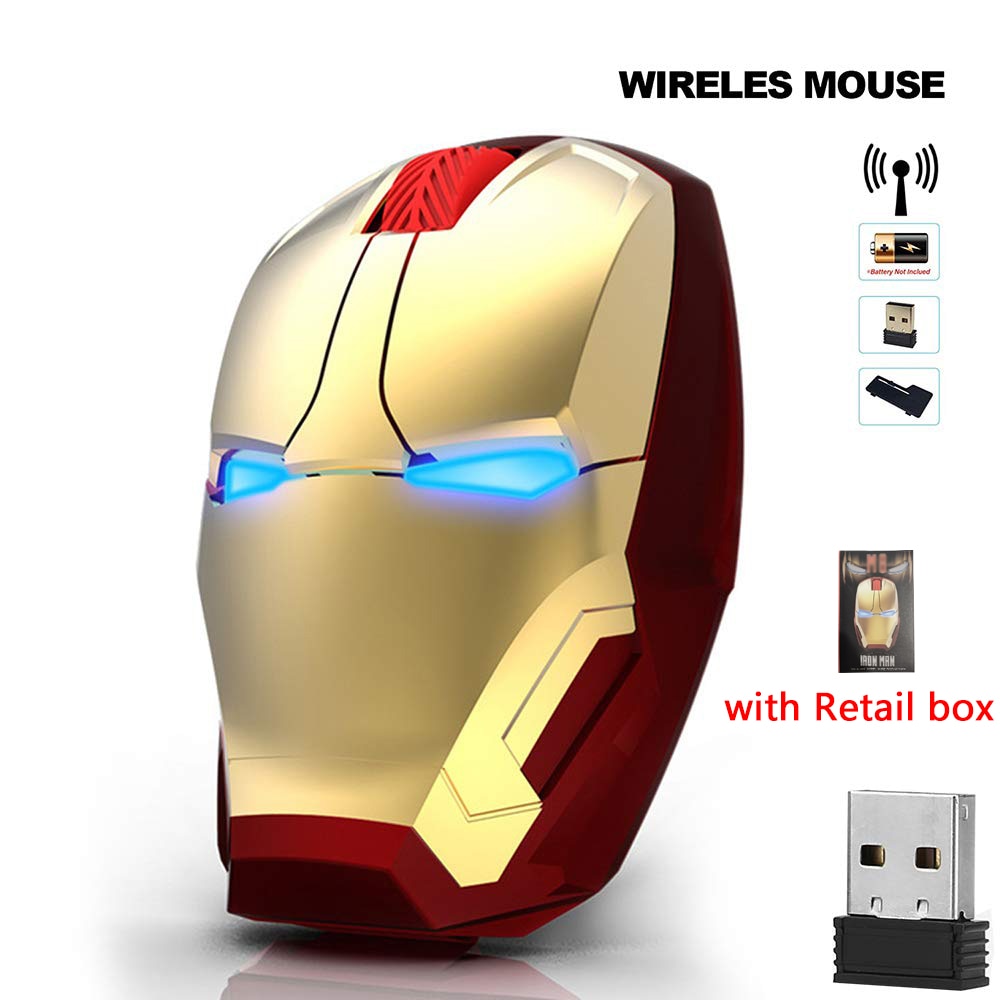 Mouse Gamer Inalámbrico Diseño Iron Man