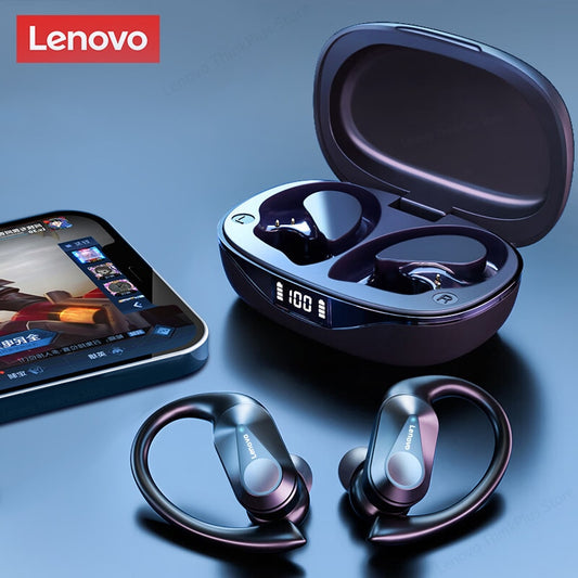 Audífonos Lenovo Deportivos Inalámbricos LP75, con Micrófono, Resistentes al Agua, Reducción del Ruido, Estéreo de Alta Fidelidad, Bluetooth 5.3
